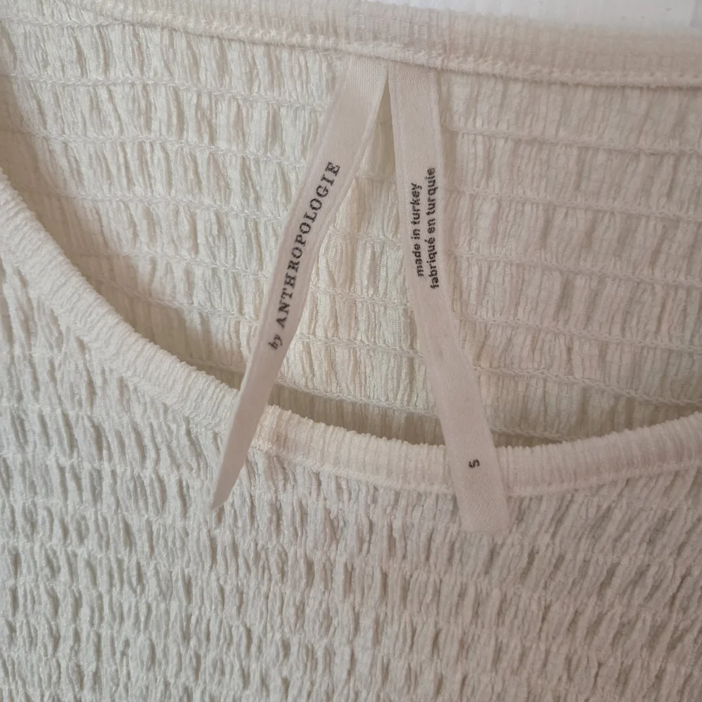 Anthropologie Smocked Puff-Sleeved Top